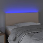 Fekete műbőr led-es fejtámla 90 x 5 x 78/88 cm