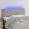 Világosszürke szövet led-es fejtámla 100x5x78/88 cm