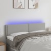 Világosszürke szövet led-es fejtámla 144 x 5 x 78/88 cm