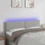 Világosszürke szövet led-es fejtámla 144 x 5 x 78/88 cm