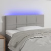 Világosszürke szövet led-es fejtámla 80 x 5 x 78/88 cm