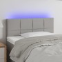 Világosszürke szövet led-es fejtámla 80 x 5 x 78/88 cm