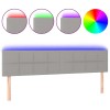 Világosszürke szövet led-es fejtámla 160x5x78/88 cm