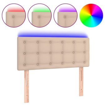 Fekete műbőr led-es fejtámla 90 x 5 x 78/88 cm