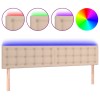 Cappuccino színű műbőr led-es fejtámla 200 x 5 x 78/88 cm