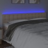 Cappuccino színű műbőr led-es fejtámla 200 x 5 x 78/88 cm