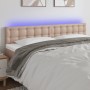 Cappuccino színű műbőr led-es fejtámla 200 x 5 x 78/88 cm