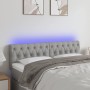 Világosszürke szövet led-es fejtámla 160x7x78/88 cm