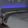 Világosszürke szövet led-es fejtámla 180x7x78/88 cm