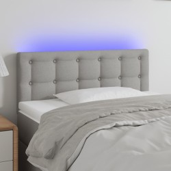 Világosszürke szövet led-es fejtámla 80 x 5 x 78/88 cm