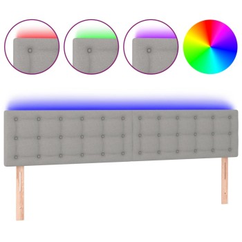 Világosszürke szövet led-es fejtámla 160x5x78/88 cm
