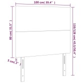 Világosszürke szövet led-es fejtámla 100x5x118/128 cm