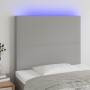 Világosszürke szövet led-es fejtámla 100x5x118/128 cm