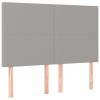 Világosszürke szövet led-es fejtámla 144x5x118/128 cm