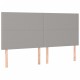 Világosszürke szövet led-es fejtámla 200x5x118/128 cm