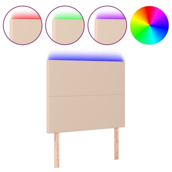 Cappuccino műbőr led-es fejtámla 100x5x118/128 cm