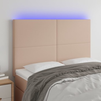 Cappuccino műbőr led-es fejtámla 144x5x118/128 cm