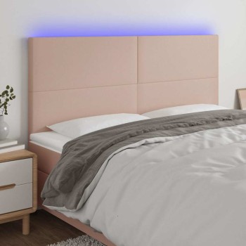 Cappuccino műbőr led-es fejtámla 160x5x118/128 cm