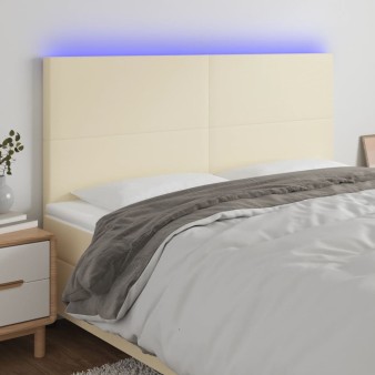 Krémszínű műbőr led-es fejtámla 200x5x118/128 cm