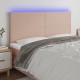 Cappuccino műbőr led-es fejtámla 200x5x118/128 cm