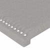 Világosszürke szövet led-es fejtámla 90x5x118/128 cm