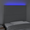 Világosszürke szövet led-es fejtámla 100x5x118/128 cm