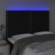 Fekete szövet led-es fejtámla 144x5x118/128 cm