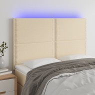 Krémszínű szövet led-es fejtámla 144x5x118/128 cm