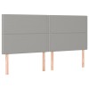 Világosszürke szövet led-es fejtámla 180x5x118/128 cm