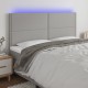 Világosszürke szövet led-es fejtámla 180x5x118/128 cm