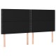 Fekete szövet led-es fejtámla 180x5x118/128 cm