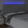 Világosszürke szövet led-es fejtámla 200x5x118/128 cm