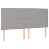 Világosszürke szövet led-es fejtámla 200x5x118/128 cm