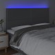 Sötétszürke szövet led-es fejtámla 200x5x118/128 cm