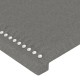 Sötétszürke szövet led-es fejtámla 200x5x118/128 cm