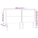 Sötétszürke szövet led-es fejtámla 200x5x118/128 cm
