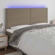 Tópszínű szövet led-es fejtámla 200x5x118/128 cm