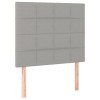 Világosszürke szövet led-es fejtámla 80x5x118/128 cm