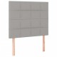 Világosszürke szövet led-es fejtámla 80x5x118/128 cm
