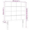 Világosszürke szövet led-es fejtámla 80x5x118/128 cm
