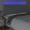 Világosszürke szövet led-es fejtámla 160x5x118/128 cm