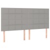 Világosszürke szövet led-es fejtámla 160x5x118/128 cm