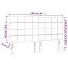 Világosszürke szövet led-es fejtámla 160x5x118/128 cm
