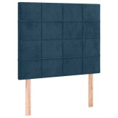 Sötétkék bársony led-es fejtámla 80x5x118/128 cm