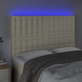 Krémszínű műbőr led-es fejtámla 144x5x118/128 cm Krémszínű műbőr led-es fejtámla 144x5x118/128 cm