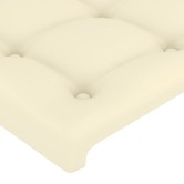 Krémszínű műbőr led-es fejtámla 144x5x118/128 cm Krémszínű műbőr led-es fejtámla 144x5x118/128 cm