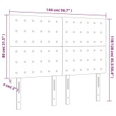 Krémszínű műbőr led-es fejtámla 144x5x118/128 cm Krémszínű műbőr led-es fejtámla 144x5x118/128 cm