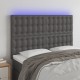 Szürke műbőr led-es fejtámla 144x5x118/128 cm