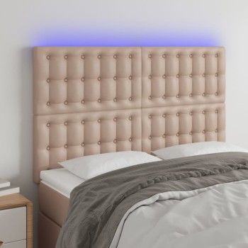 Cappuccino műbőr led-es fejtámla 144x5x118/128 cm