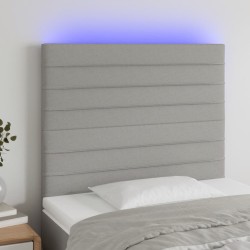 Világosszürke szövet led-es fejtámla 80x5x118/128 cm